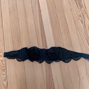 VS black lace strapless bra, 34B